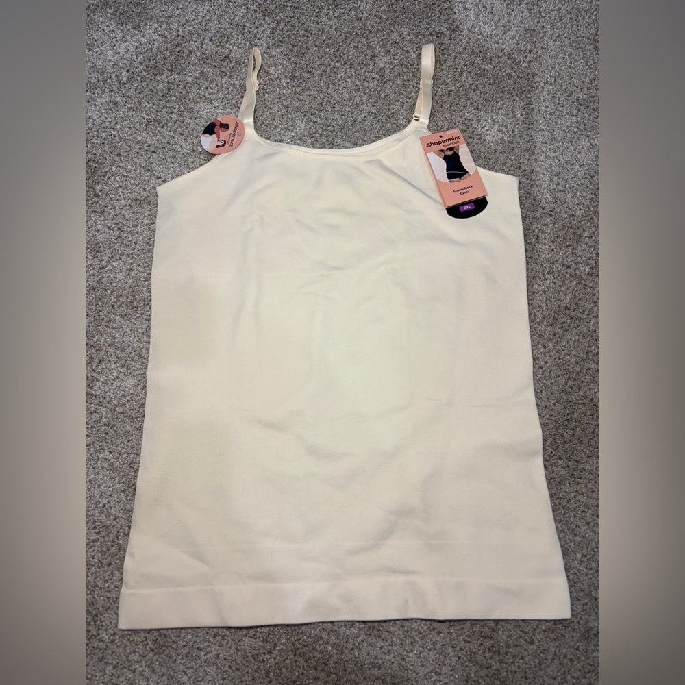 NWT Shapermint Scoop Neck Cami Camisole All Day Shaper PLUS 2XL Off White Beige
